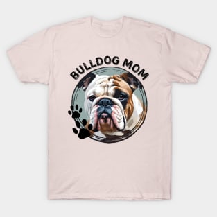 English Bulldog Dog Mom Dog Breed Portrait T-Shirt